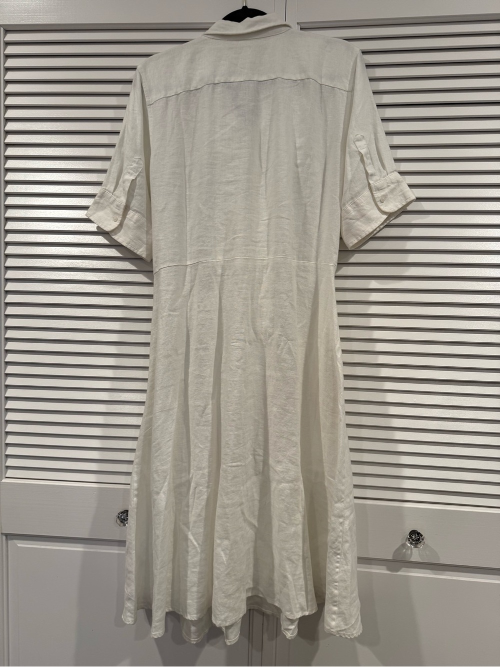 Ralph Lauren White Linen Tie-Front Midi Shirt Dress - Picture 3 of 4